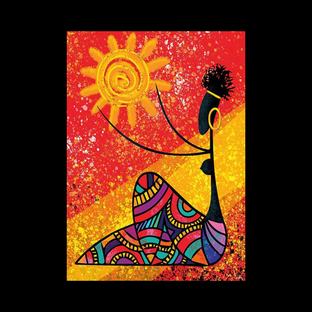 AFRICAN SUN PAINTING CANVAS PRINT