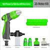 10-Mode Adjustable Garden Hose Nozzle With Coiled Spring Hose