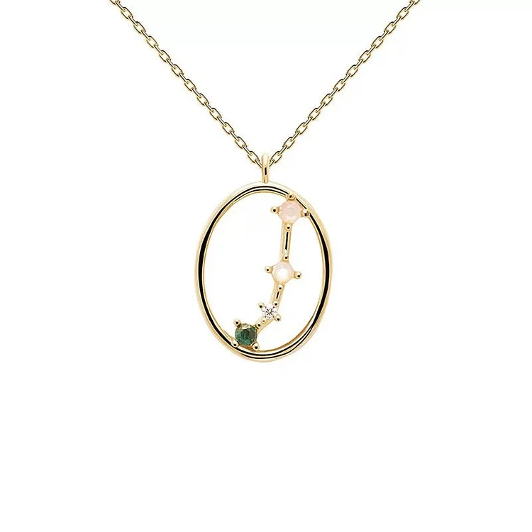 Aries - Zodiac Oval Pendant Necklace