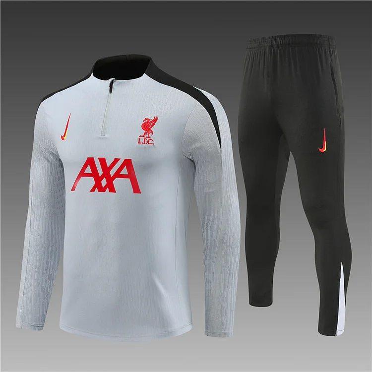 2024-25 Liverpool grey and black half-zip training suit