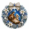 Holy Family Nativity Christmas Wreath 14CT Stamped Cross Stitch 40*40cm/15.75*15.75in tapestrymarket