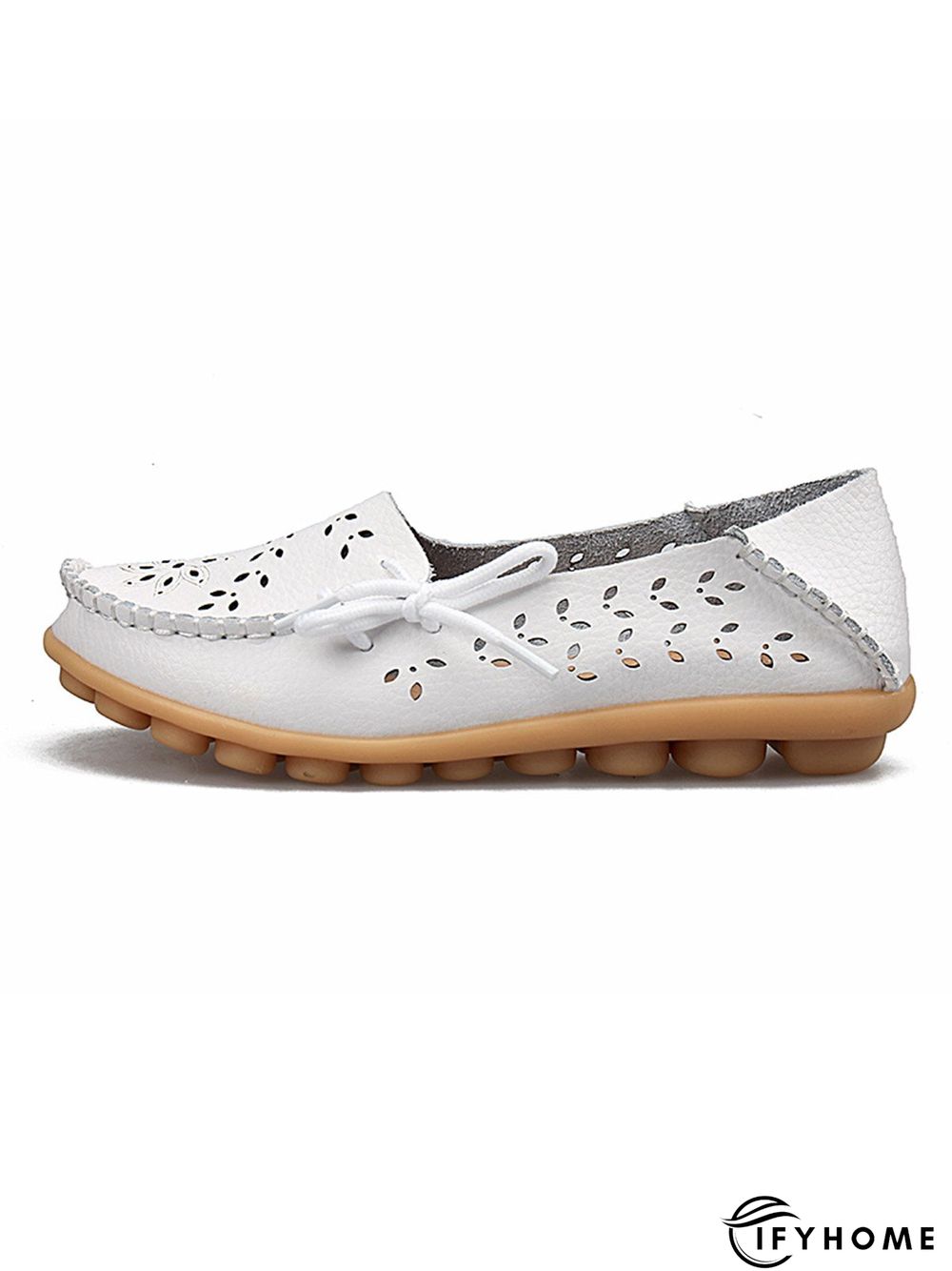 Cowhide Hollow Lace-up Portable Shoes | IFYHOME