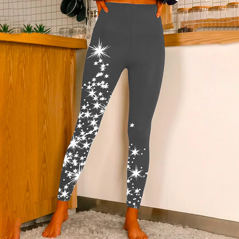  Women's Star Print High Stretch Skinny Leggings Westsshops