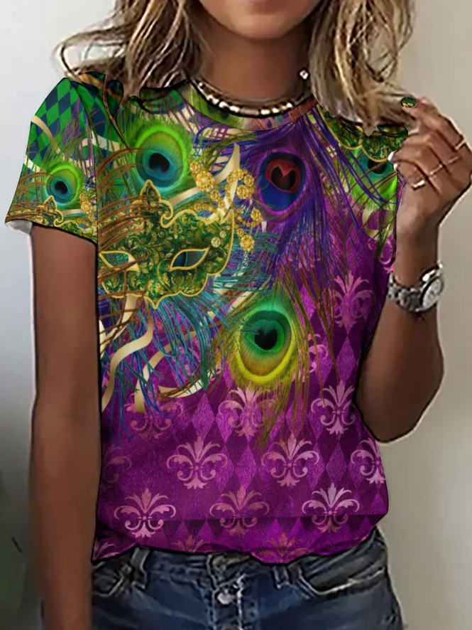 Peacock Feather Women's Casual T-shirt