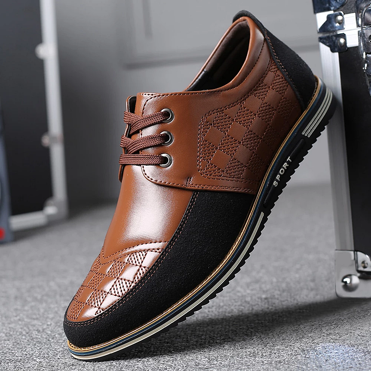 Gatsby Shoes Oxford Checkered Leather Shoes