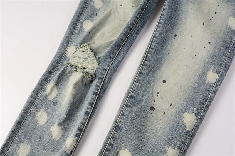 Purple Fashion Jeans 9092