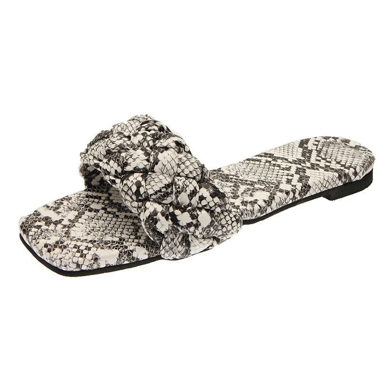 Chic Women Slippers 2021 Hot Women Weave Slippers Flat Shoes Fashion Leisure Shoes Blue Beach Shoe Charm Office Women Slippers