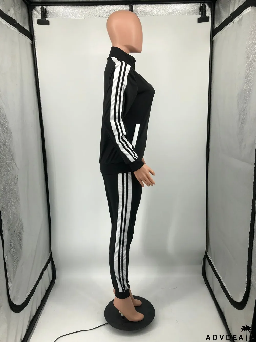 Custom Logo Women's Customized Printing Fashion Casual Patchwork Tracksuit Two-Piece Pants Set