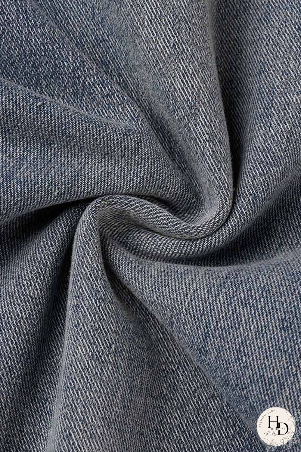 Blue Street Print Camouflage Print Patchwork High Waist Loose Denim Jeans