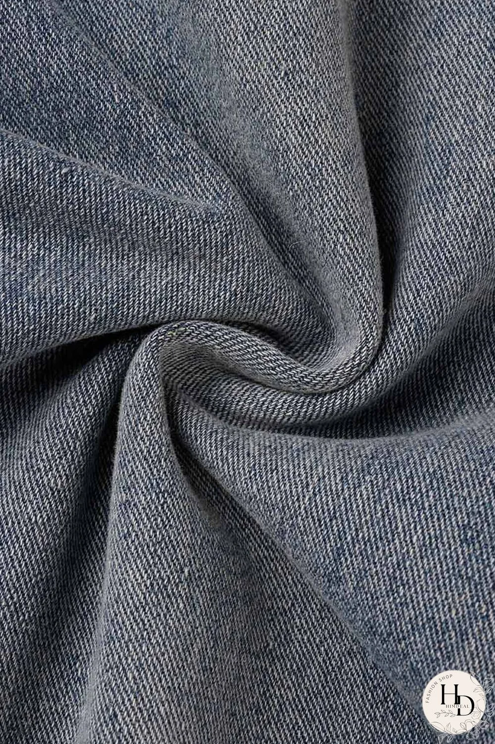 Blue Street Print Camouflage Print Patchwork High Waist Loose Denim Jeans