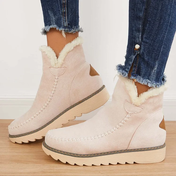 Classic Non-Slip Ankle Snow Booties Warm Fur Lining Boots shopify Stunahome.com