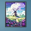 Diamond Painting-DIY Full Round Drill Windmills on Hills(40*50CM)