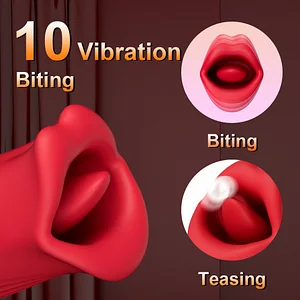 3-in-1 Bitting Licking Tapping Rose Vibrator