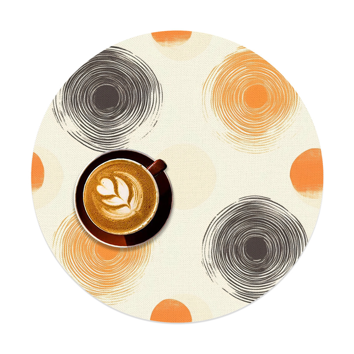 Flax round placemat (beige)