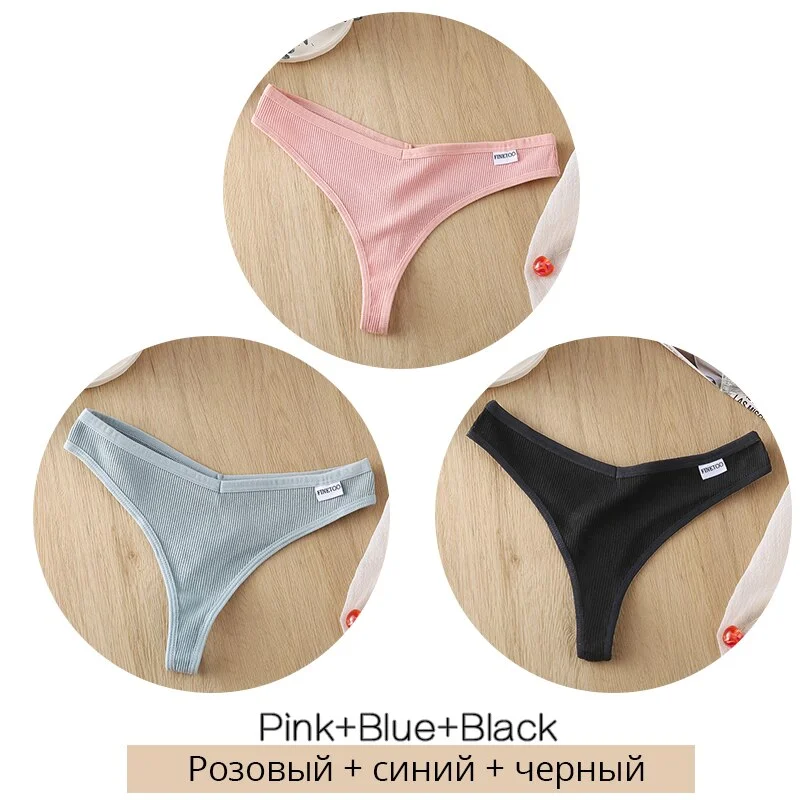 Billionm Sexy Panties Cotton Thongs Women Underwear Striped G-String Sexy Lingerie Soft Female Underpants Girls G-String Panties