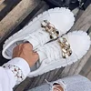 Gioiacombo&trade; 2022 nuove scarpe casual da donna con decorazione a catena con plateau e punta tonda