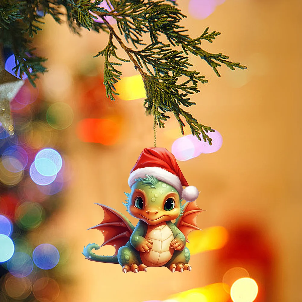 Statue Of Baby Dragon Acrylic Handmake Dinosaur Figurines Cartoon (Light Green)