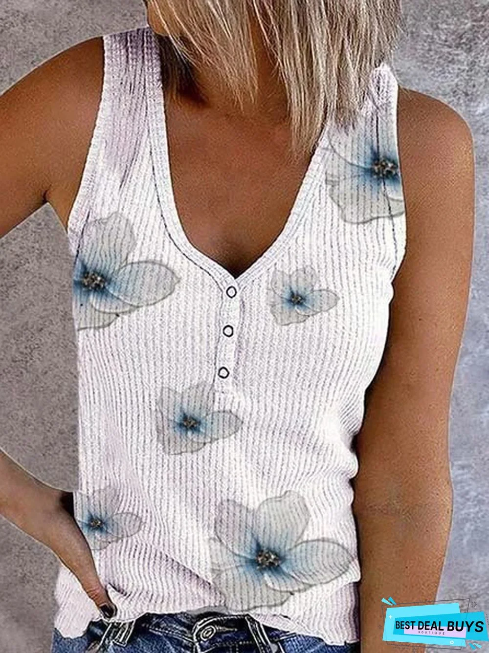 Fit Cotton Casual Floral Tank & Cami