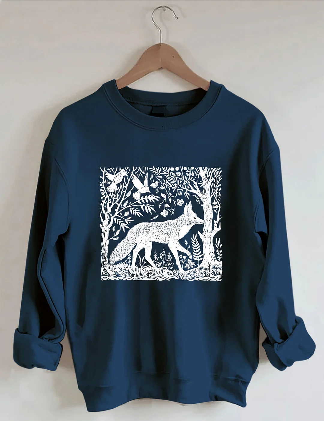 Folklore Forest Fox Lino Print Sweatshirt