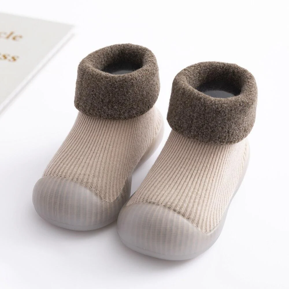 Winter Warm Baby Shoes Girl Boy Rubber Sole Anti-slip Infant Shoes Cartoon Animal Toddler Booties Newborn Baby Knit Sock Shoes