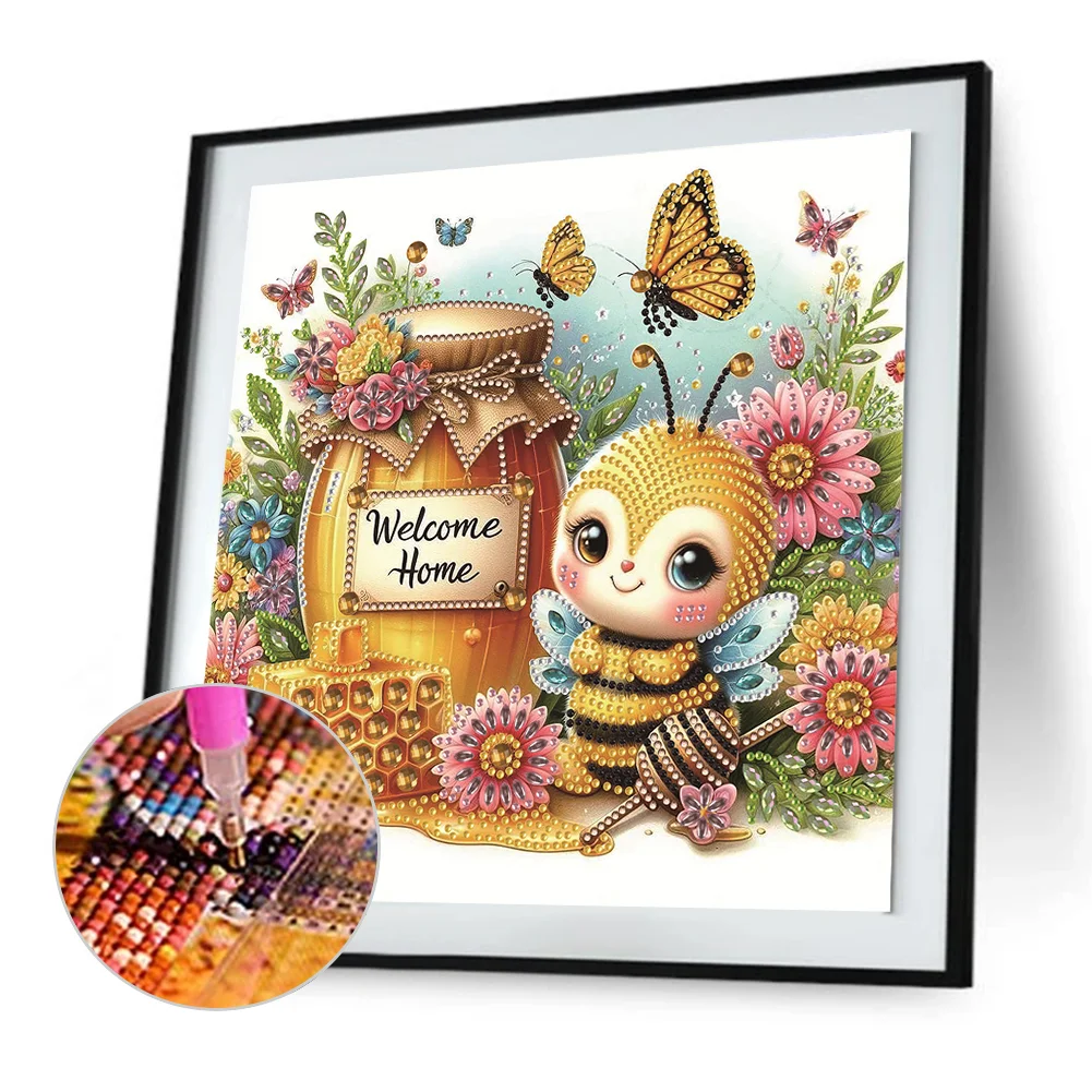 Diamond Painting - Partial Special Shaped Drill - Bee(Canvas|30*30cm)