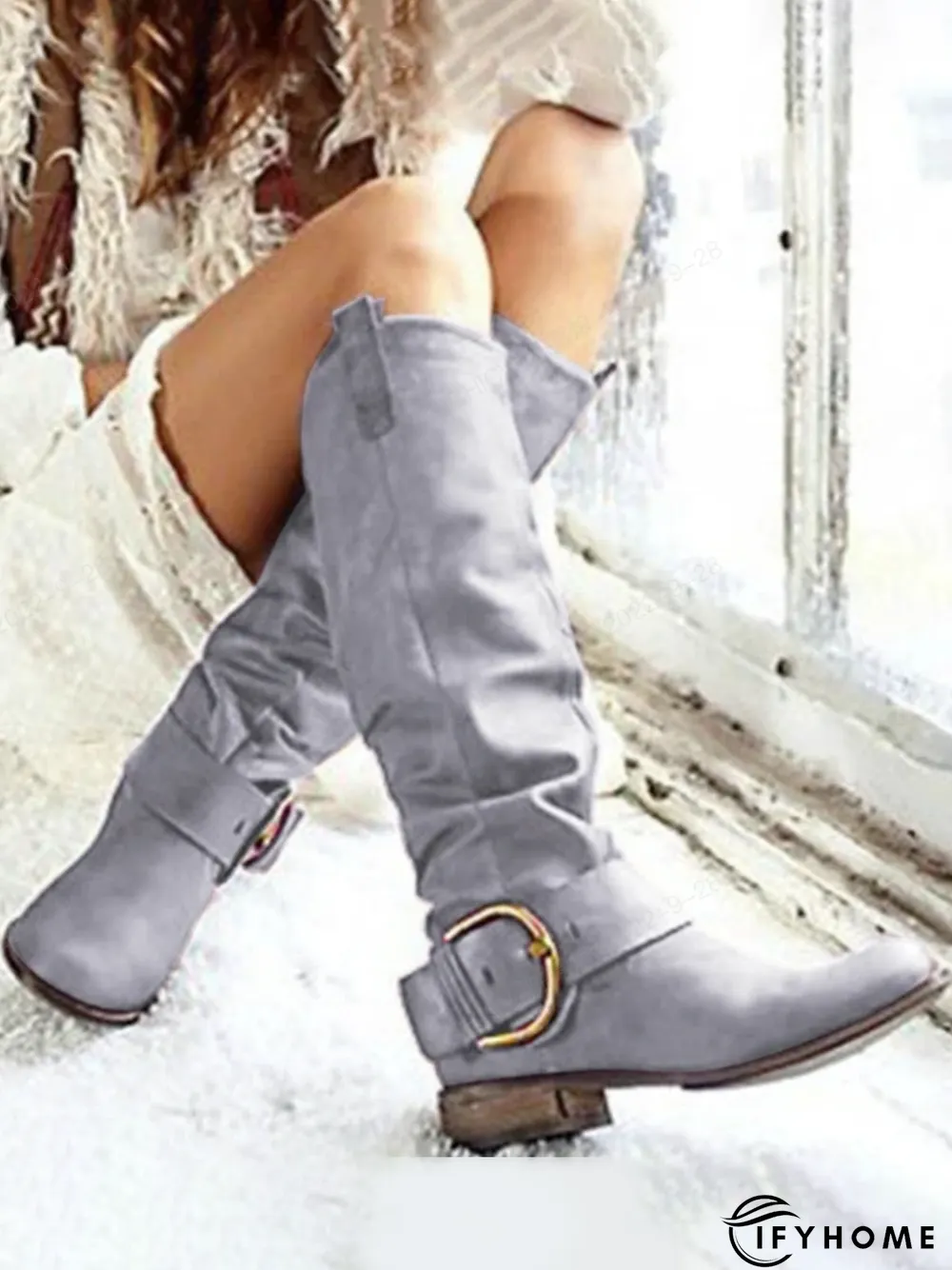 Flat Heel Leather Boots | IFYHOME