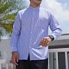  Gioiacombo&trade; Camicia a maniche lunghe a righe casual da uomo