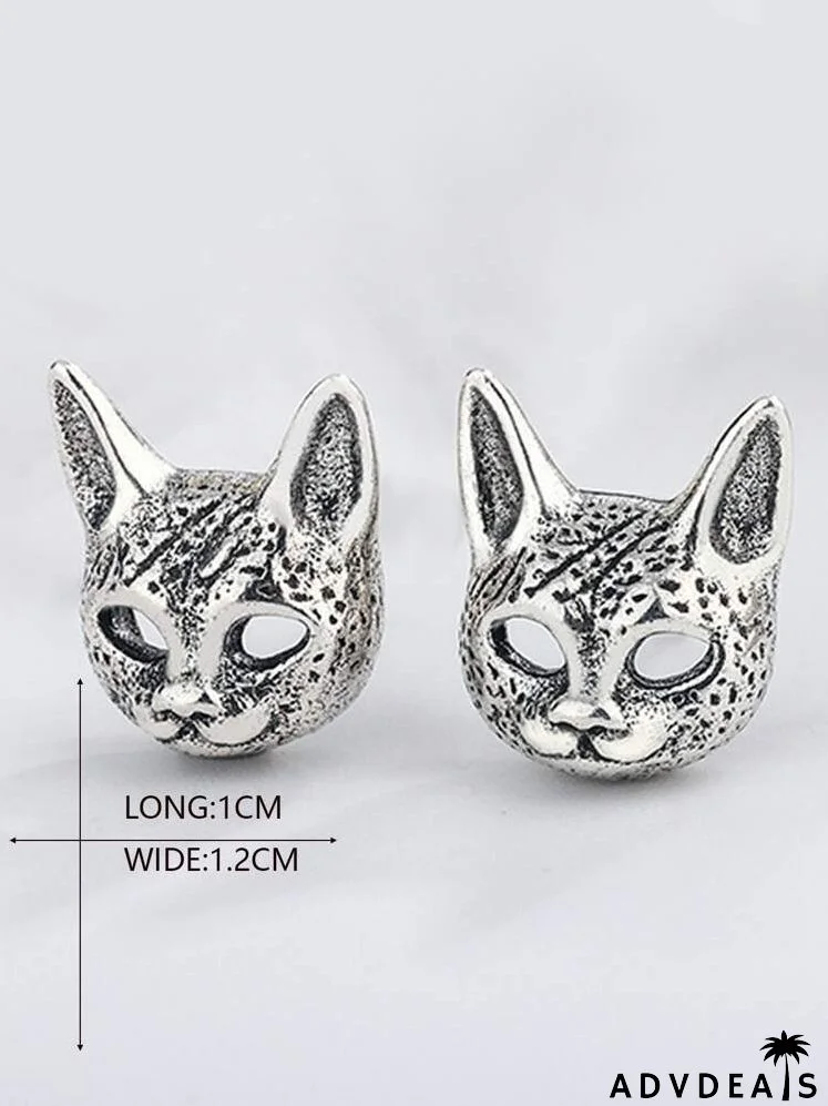Cat Design Stud Earrings