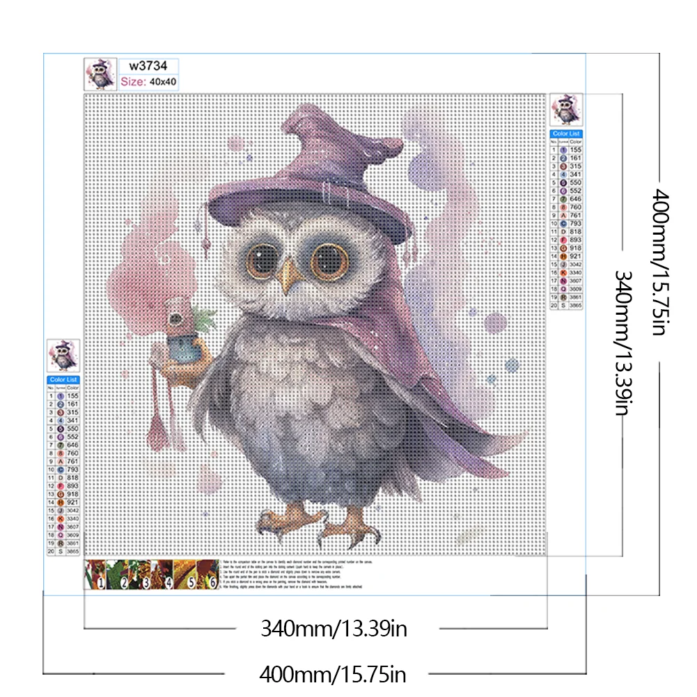 Diamond Painting - Full Round Drill - Owl(Canvas|40*40cm)