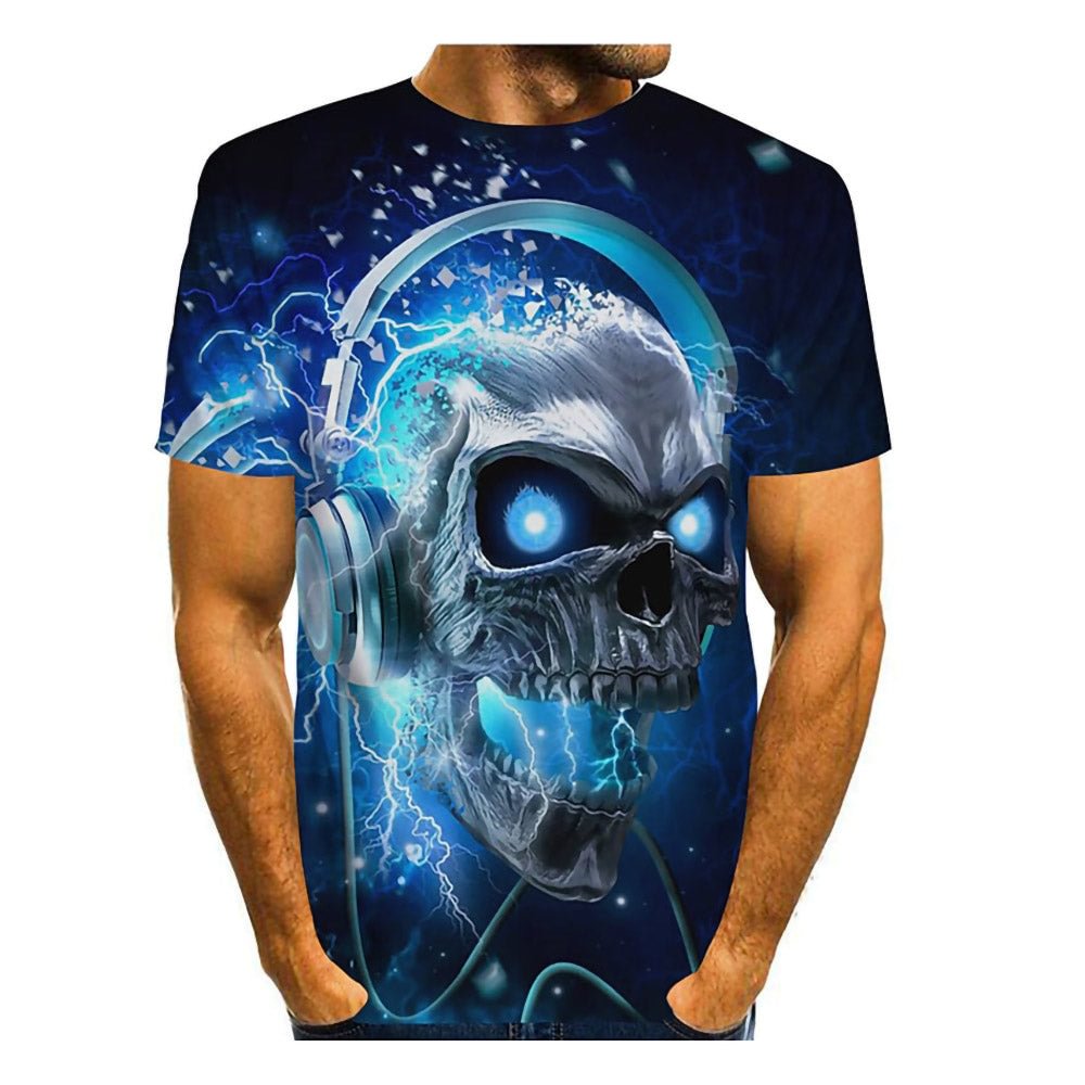 3D Graphic Short Sleeve Shirts Skull