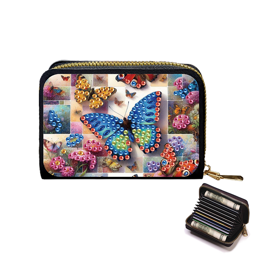 Butterfly 5D DIY Diamond Painting Wallet Diamond Painting Card Holder Coin Purse