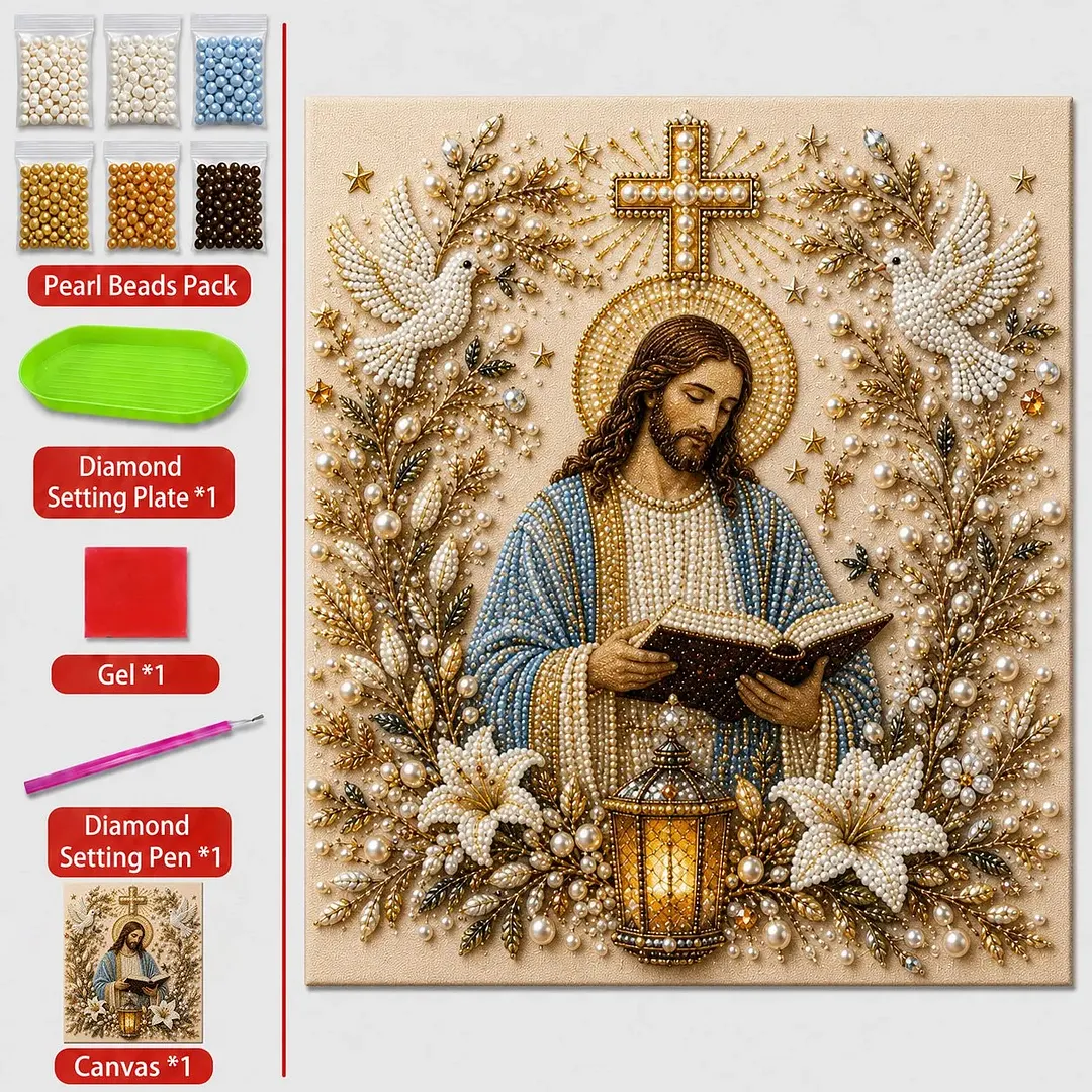 🔥 Last Day 75% OFF &ndash; ✝️ DIY Jesus Pearl Art Kit | 3D Pearl-Style Christian Artwork for Prayer Corners & Faith Gifts (📦Buy 3 Free Shipping)