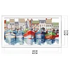Multicolored Sailboat-14CT Stamped Cross Stitch 42*21cm/16.54*8.27in(Brand)