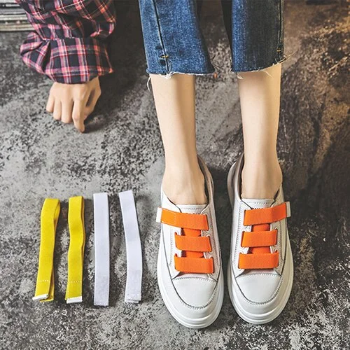 ZHR Genuine Leather Casual Shoes Women Sneakers Light White Sneaker Platform Med Heel Ladies Shoe Comfortable Vulcanized Shoe