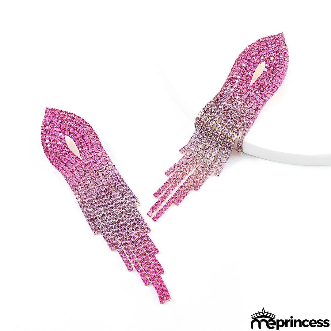 Pattern gradient color rhinestone earings