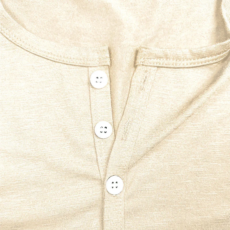 Men's Short Sleeve Button T-Shirt Henley-inspireuse