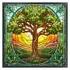 Glass Painting-Tree Of Life - 14CT Stamped Cross Stitch 40*40cm/15.75*15.75in