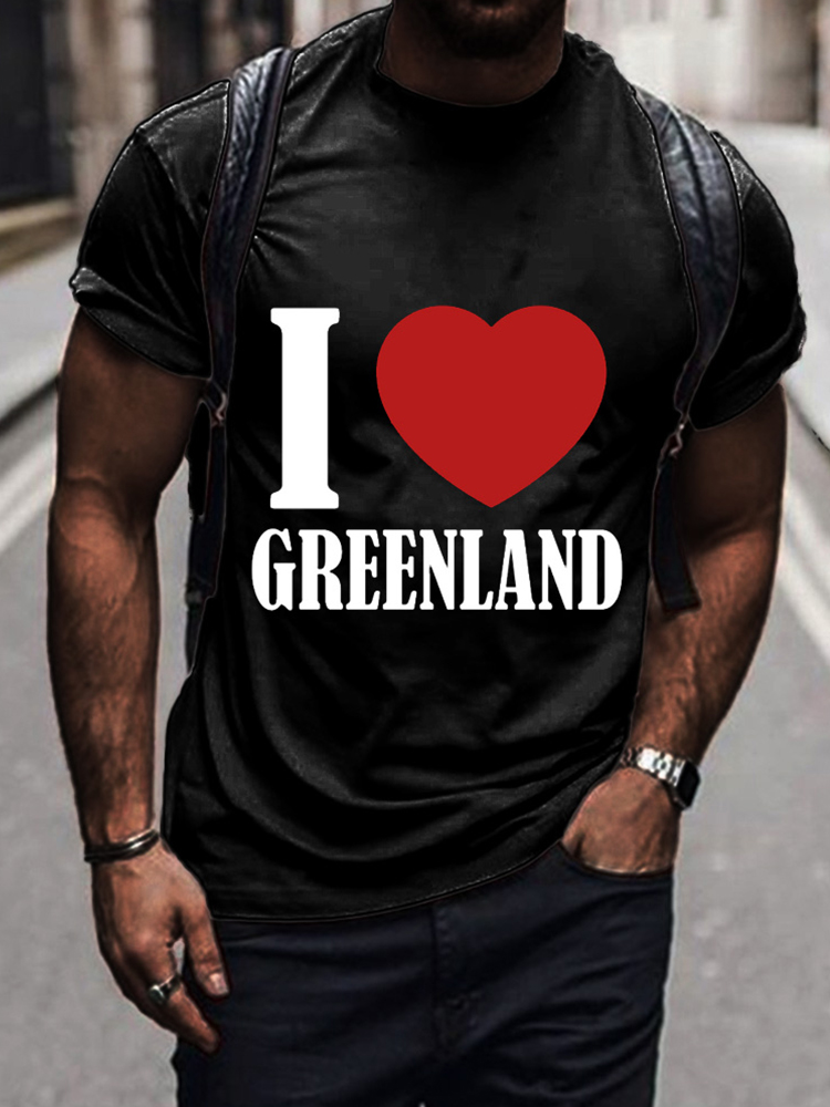 Men's I Love Greenland Short-sleeved Top artswardrobe
