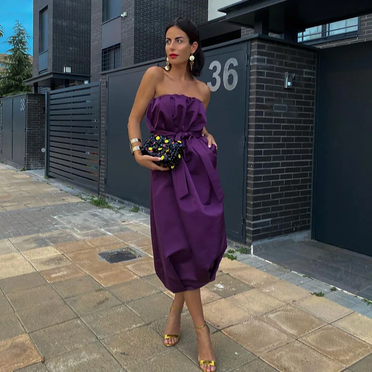 Sexy Bandeau Midi Dress