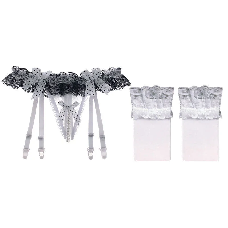 Uaang Set Sexy Womens Sheer Lace Top Thigh-Highs Stockings & Garter Belt Suspender Set Lace Sexy Lingerie Pantyhose Dropship