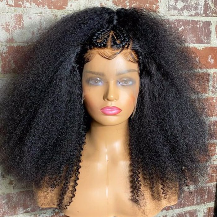 WeQueen 13x5 Lace Frontal Afro Style with Heart Shaped Braids Wig 20 Inches