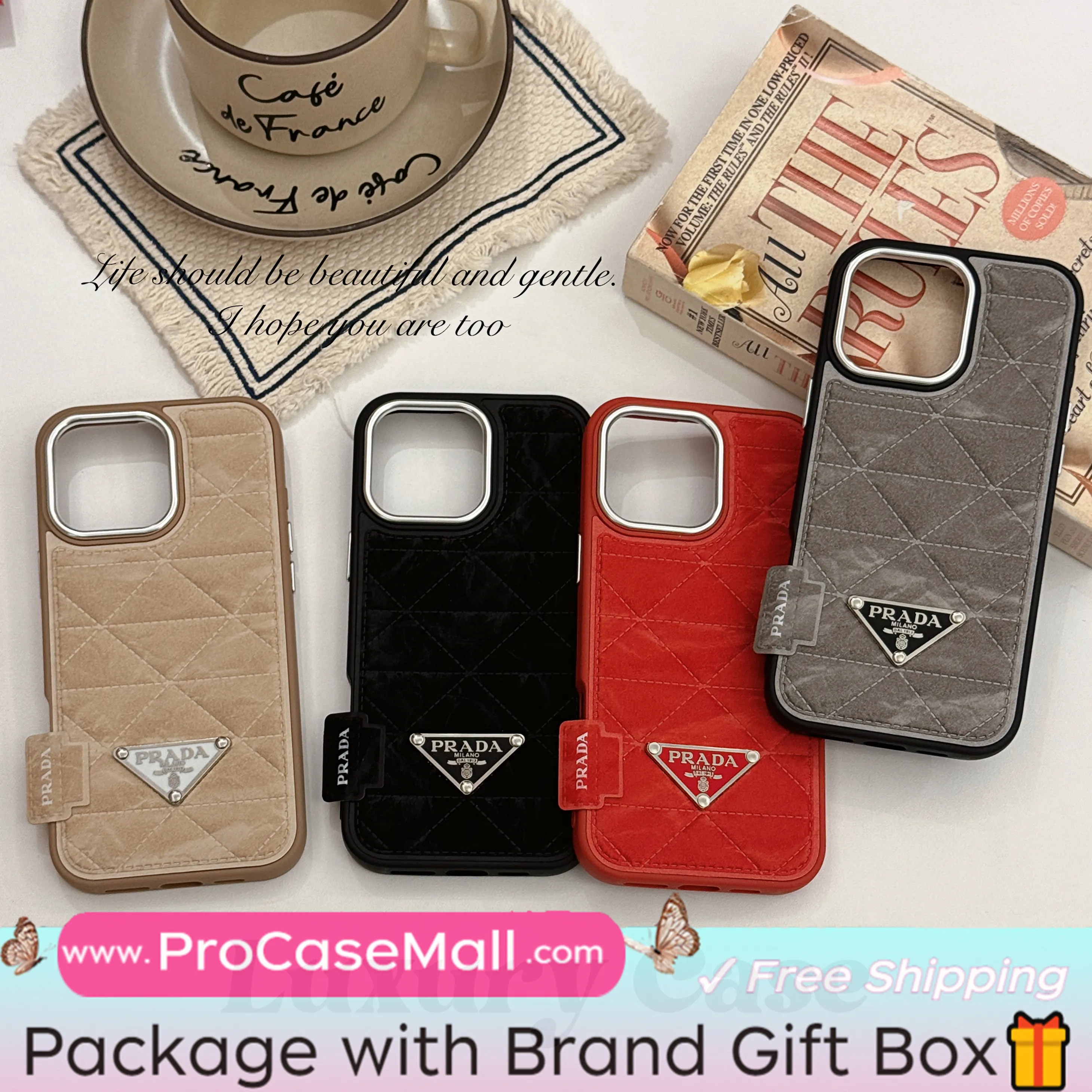 PRADA PREMIUM SNOW MOUNTAIN LEATHER APPLE IPHONE CASE