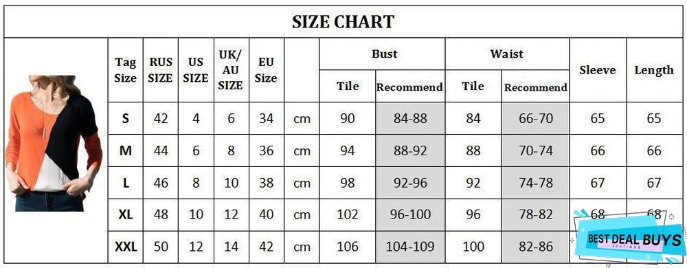 Women Long Sleeve T-Shirt Patchwork Color Block Shirt Pullover Cotton Casual Tops