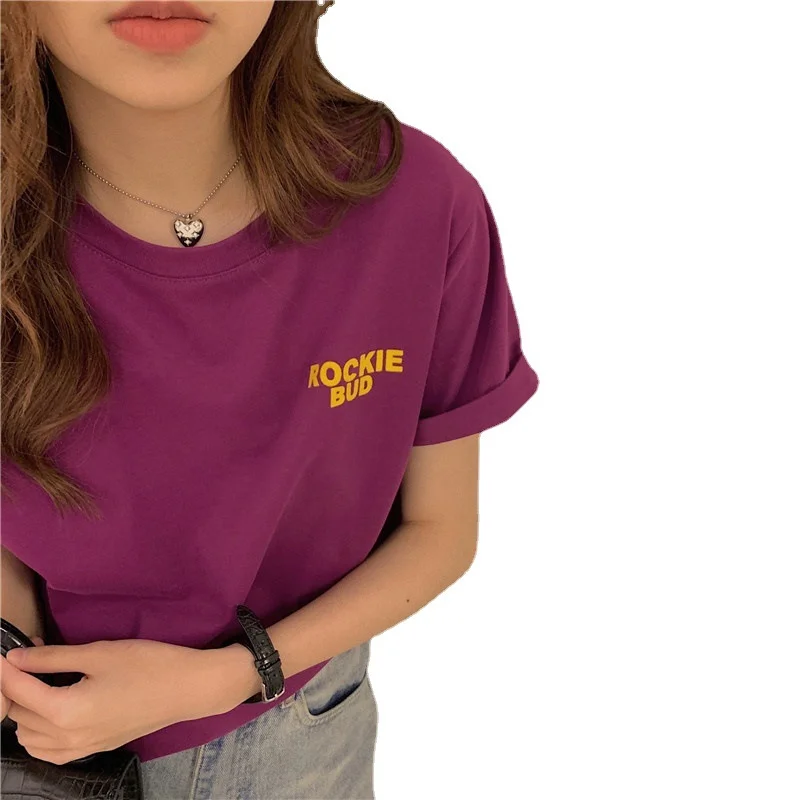 Uveng Uveng Print Short-Sleeve T-Shirt Women's Summer 2024 New Korean Version Design Sense Loose Show Thin Student Top Tide