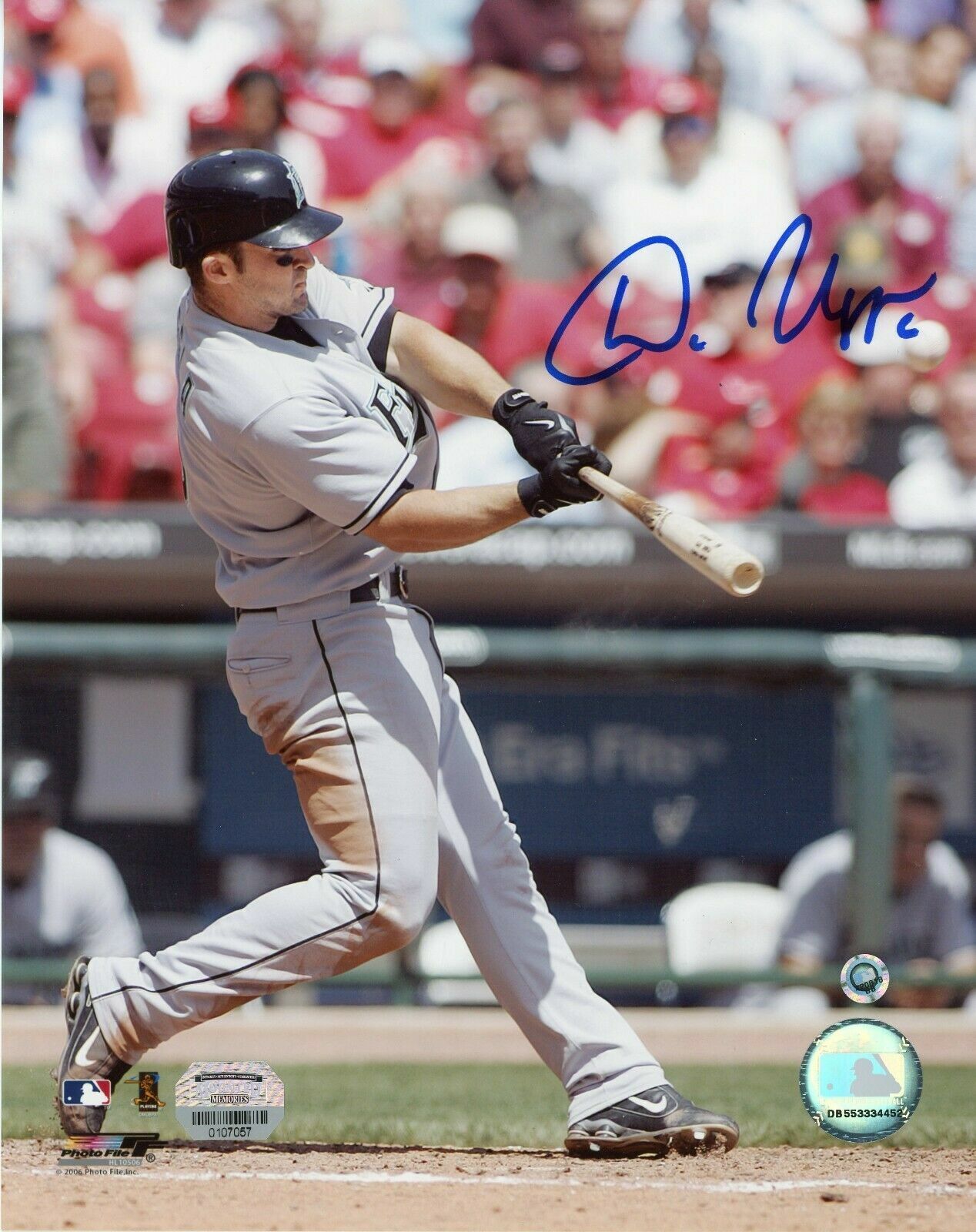 Dan Uggla Signed Marlins 8x10 COA Mlb Authentic & Mounted Autograph Photo Poster painting