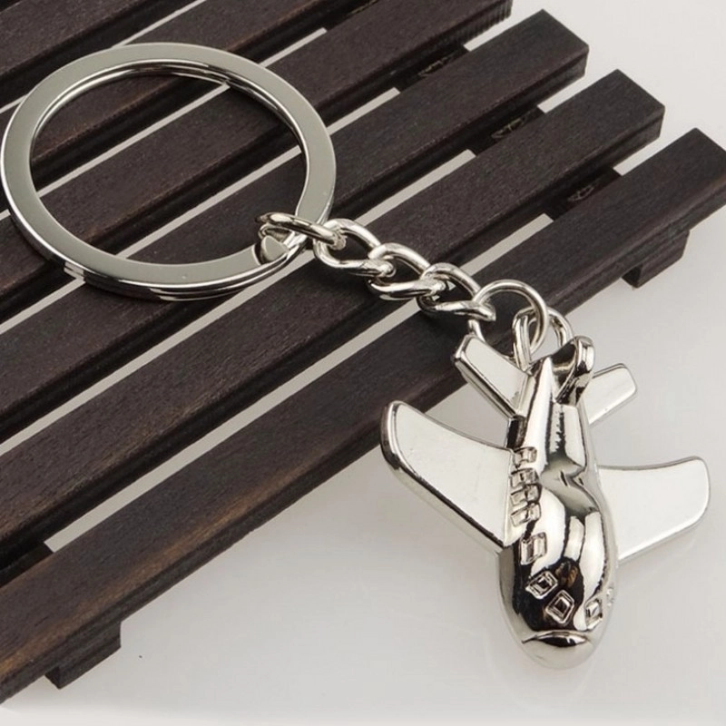 Modern Style Artistic Airplane Metal Unisex Bag Pendant Keychain