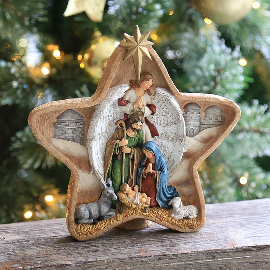 Baby Jesus Statue Nativity Set Christmas Crib Figurine Ornament