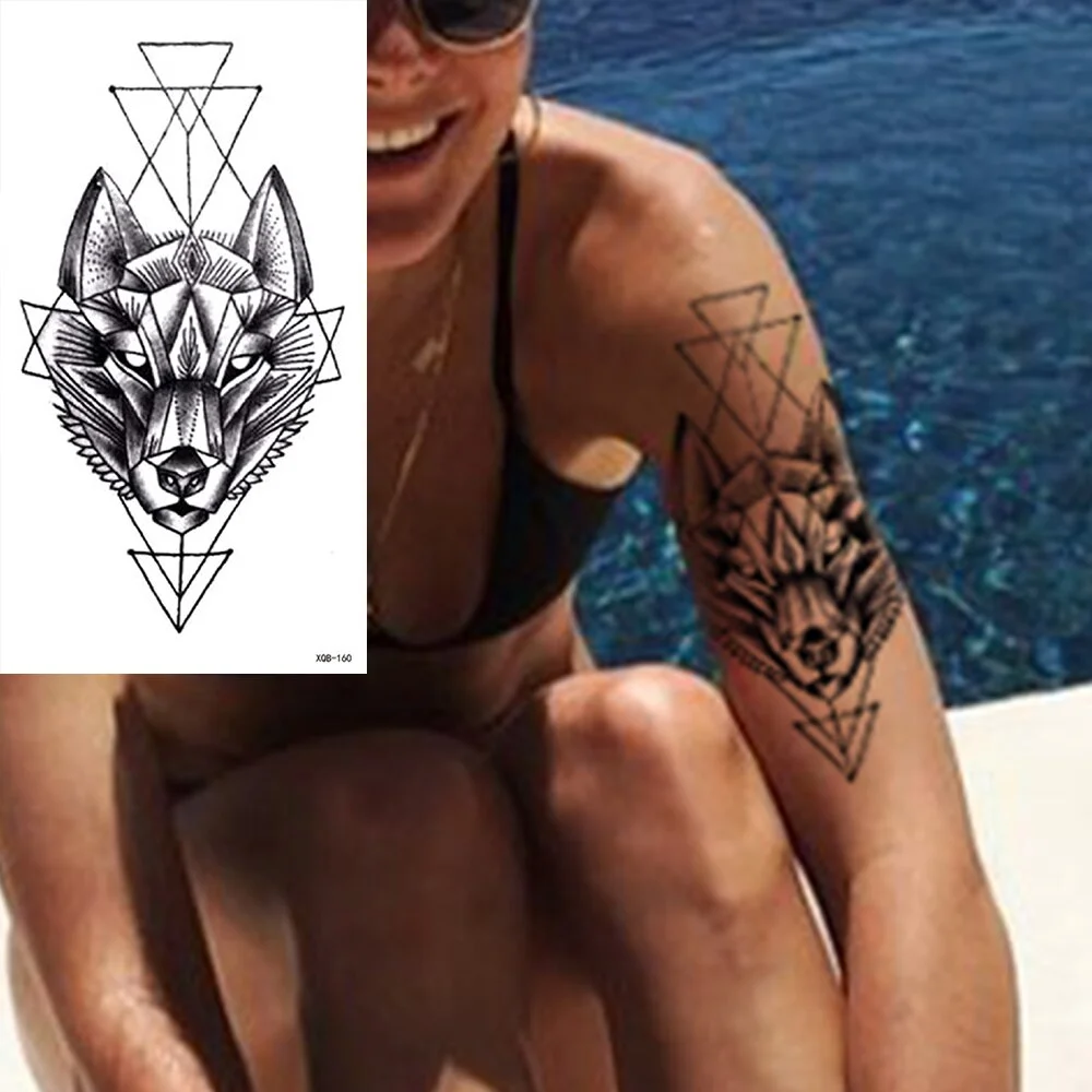 Waterproof Temporary Tattoo Sticker Snake Dragon Rose Flower Flash Tattoos Eagle Skull Body Art Arm Fake Sleeve Tatoo Women Men