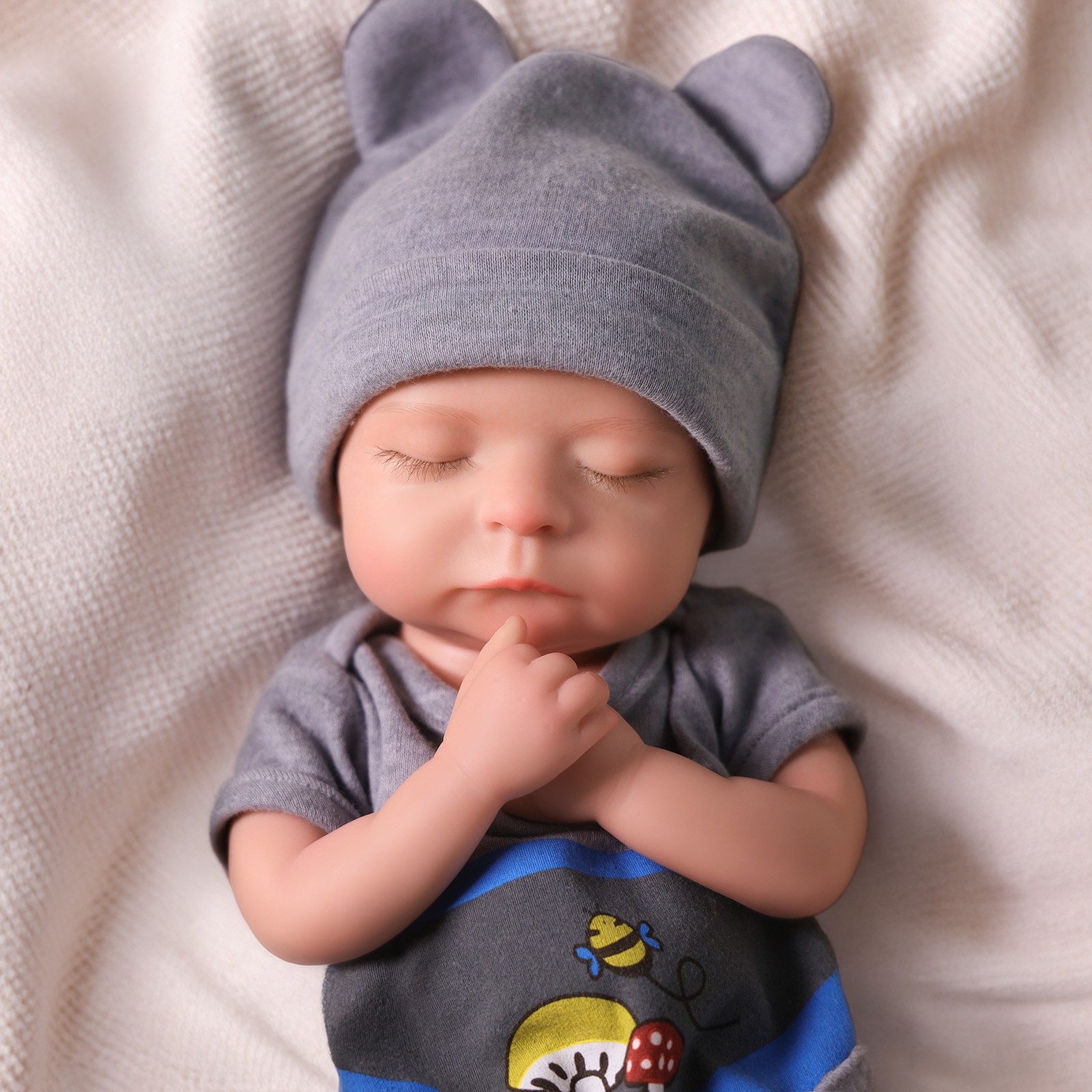 Babeside Noah 12' Realistic Silicone Sleeping Baby Little Infant Boy Best Gift for Kids Blue-12 Inches-Boy