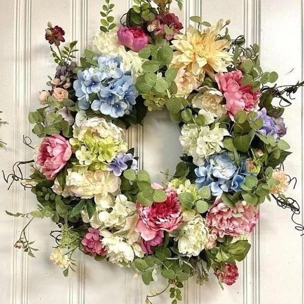 [Early spring sale]💞Rainbow Hydrangea Wreath